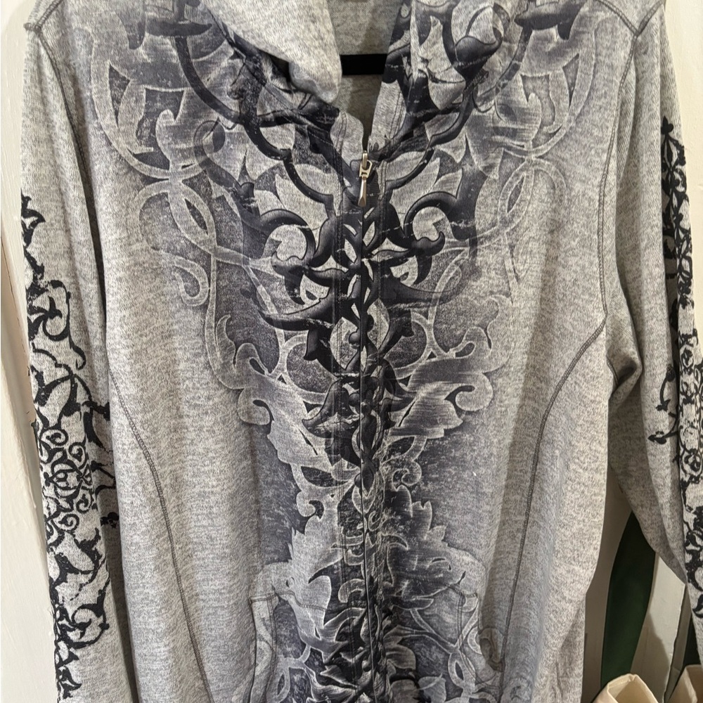 HOODIE  Sonoma Lifestyle Gray and Black lightweight Zip-Up Hoodie